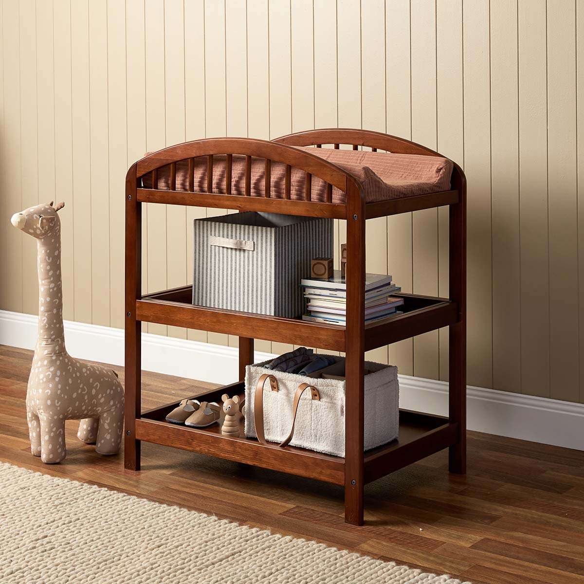 Archie 2 Shelf Change Table - Hazelnut - Image 4