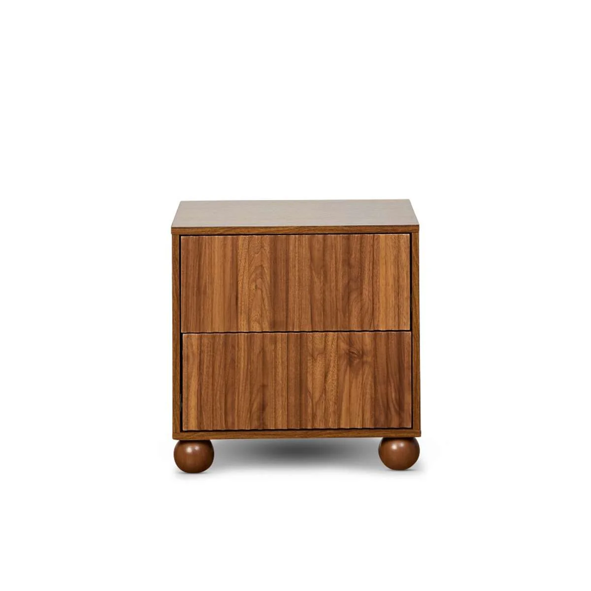 Deven Ball Feet Bedside Table - Walnut - Image 8