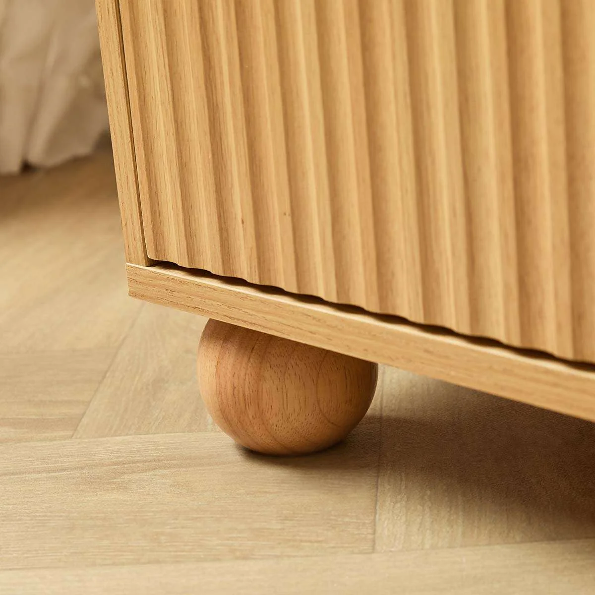 Deven Ball Feet Storage Console Table - Natural - Image 9
