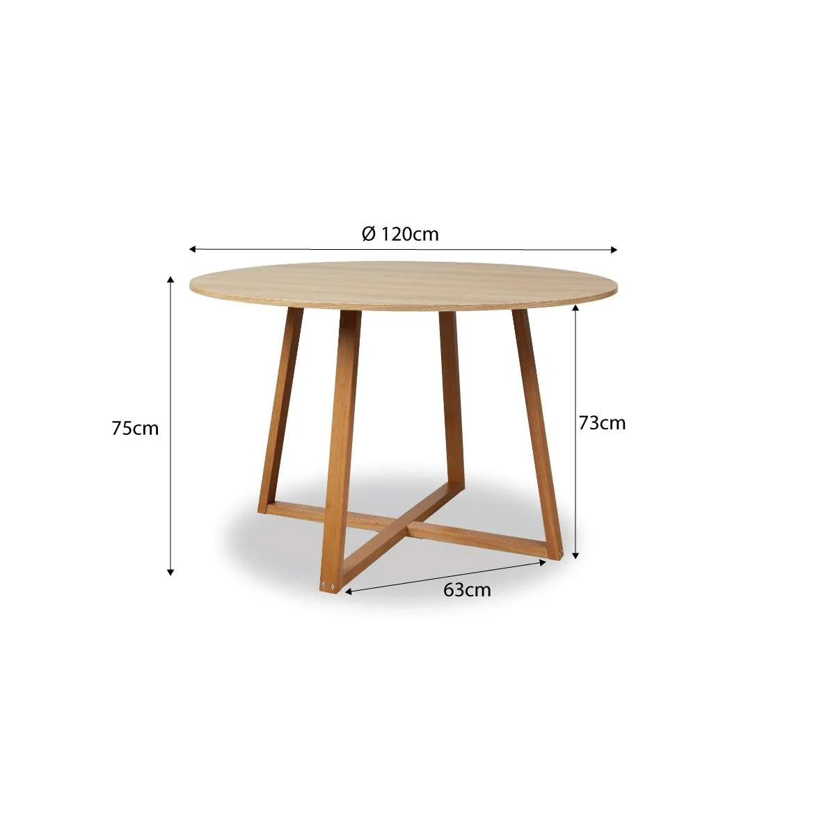 Kyoto Round Four Seater Dining Table - Natural - Image 10