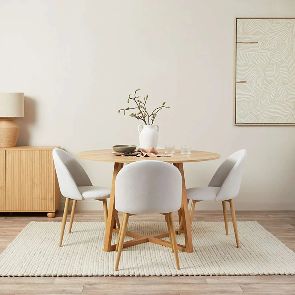 Kyoto Round Four Seater Dining Table - Natural - Image 3