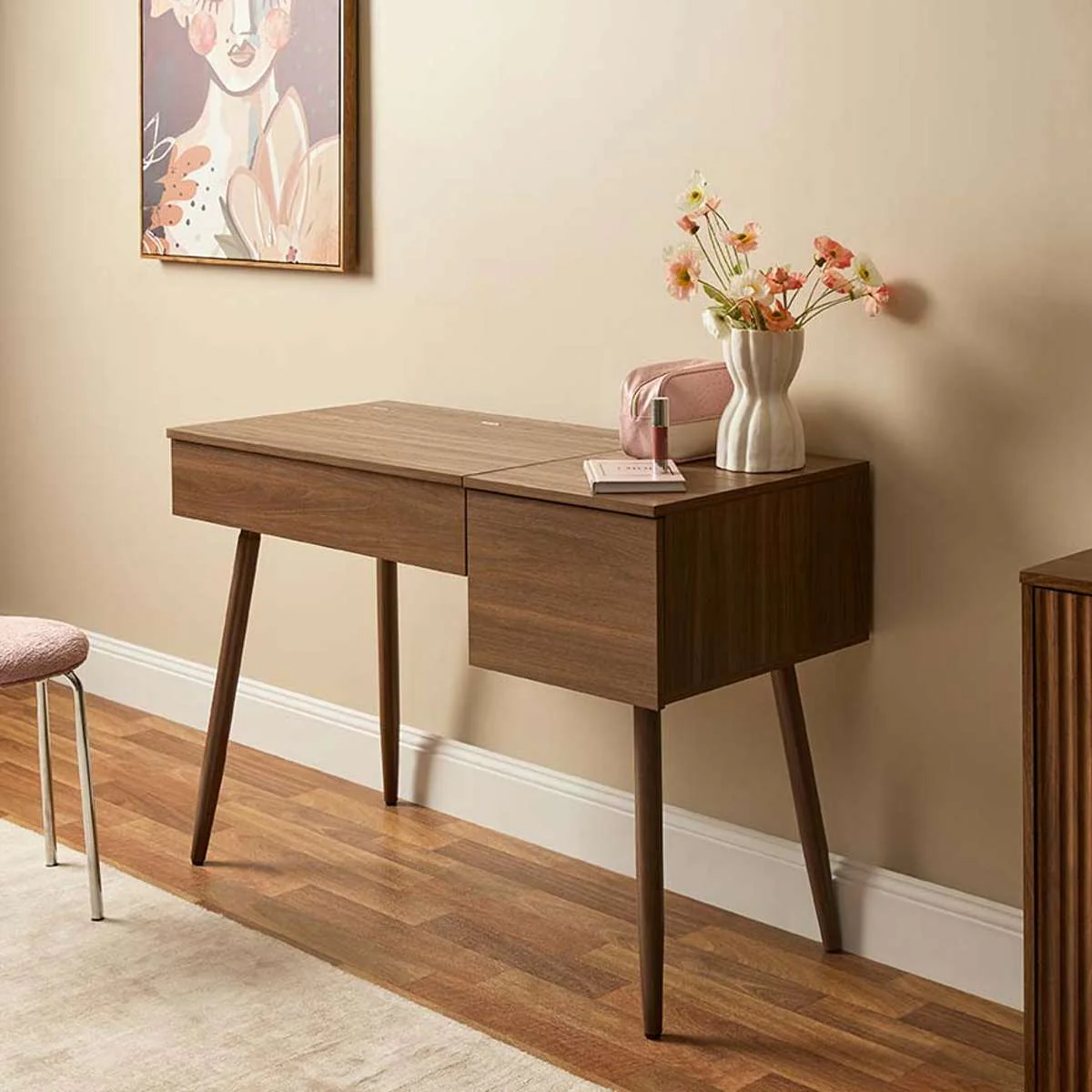 Leia Make-Up Table - Walnut - Image 5