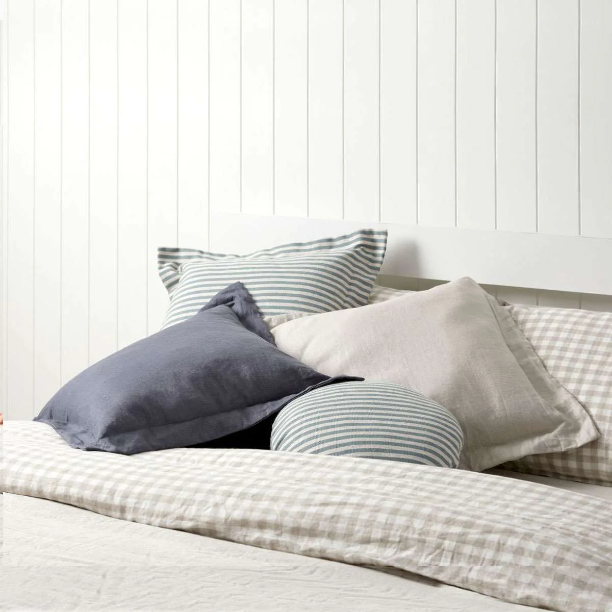 Mocka Linen Cushion - Petrol Blue - Image 3