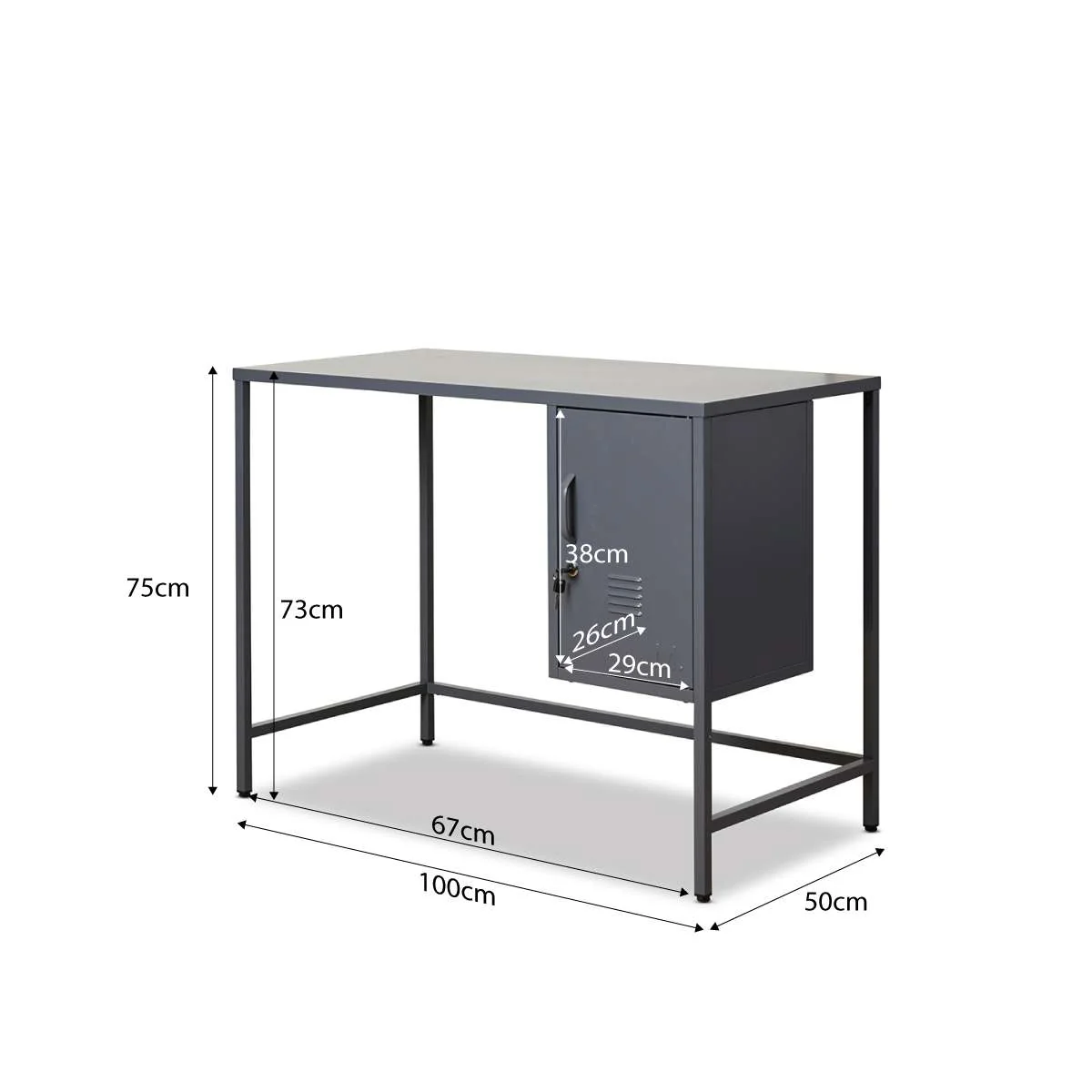 Mocka Original Locker Desk - Steele - Image 15