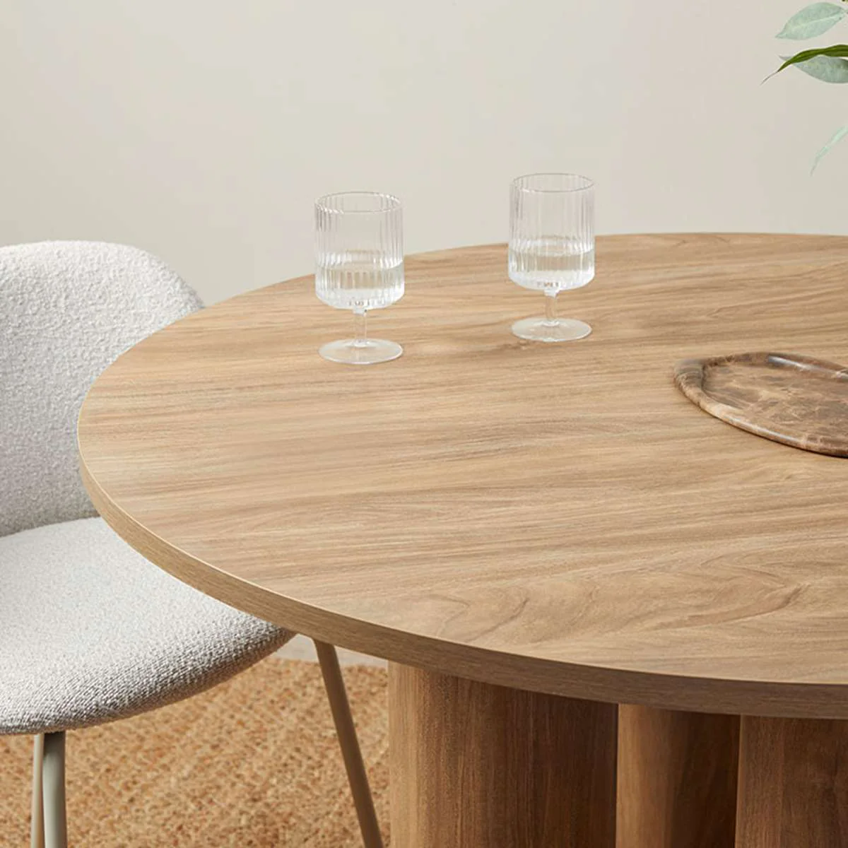 Otis Round Four Seater Dining Table - Pecan - Image 4