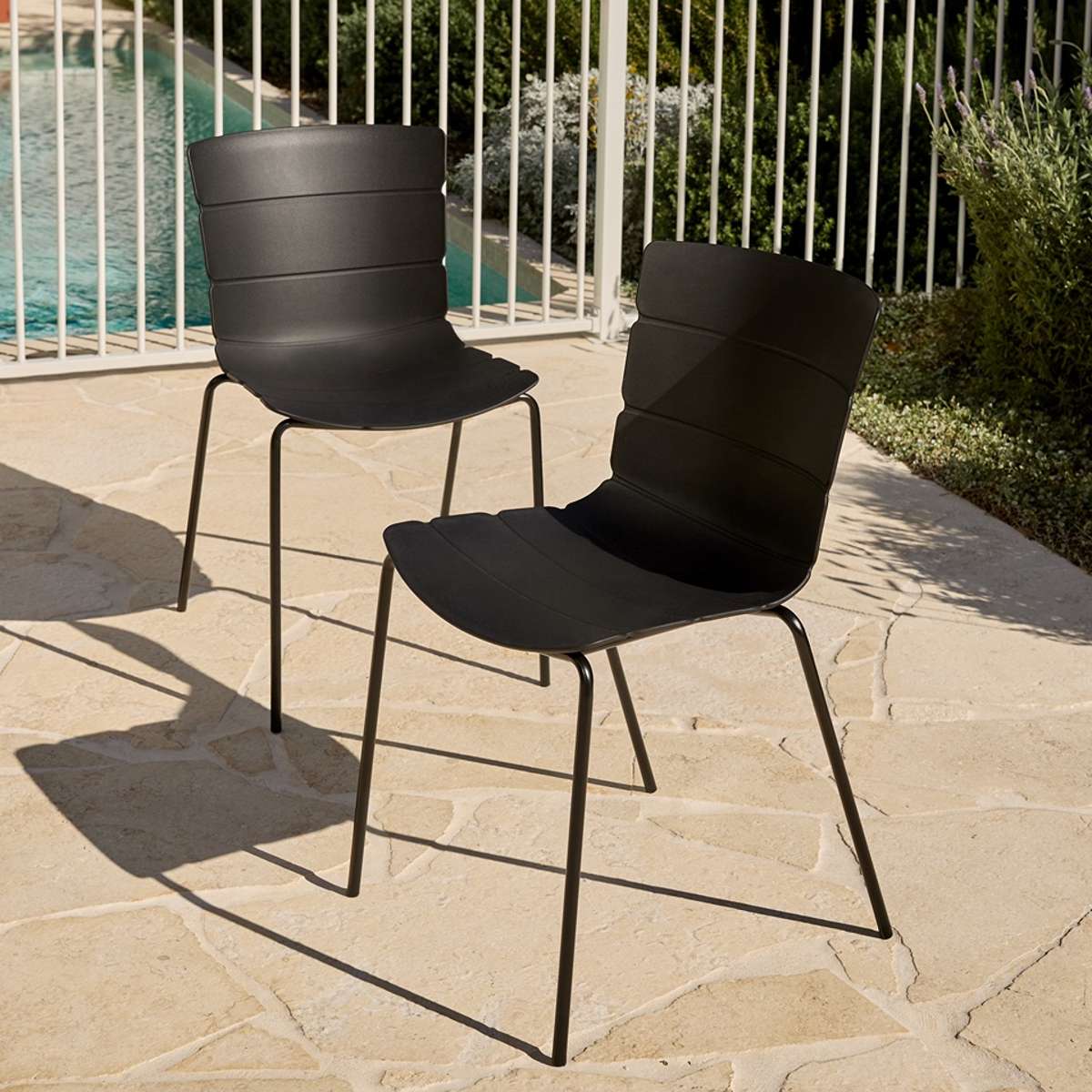 Ravello Outdoor Dining Chair - Black Set of Four Bundle - Image 3
